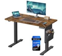 SONGMICS Bureau Électrique Réglable en Hauteur, 100 x 60 cm, Table Assis-Debout, Fonction Mémoire 4 Hauteurs, pour Bureau, Télétravail, Marron Rustique LSD130KD01
