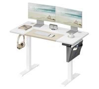 SONGMICS Bureau Électrique Réglable en Hauteur, 120 x 60 cm, Table Assis-Debout, Fonction Mémoire 4 Hauteurs, pour Bureau, Télétravail, Blanc Nuage et Beige LSD015W01