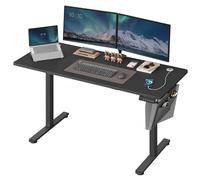 SONGMICS Bureau Électrique Réglable en Hauteur, 140 x 60 cm, Table Assis-Debout, Fonction Mémoire 4 Hauteurs, pour Bureau, Télétravail, Noir d'encre LSD134B01