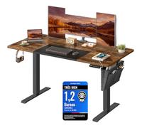SONGMICS Bureau réglable électrique avec 4 niveaux de hauteur mémorisés et protection anti-choc blanc - 60 x 140 x (72-120) cm