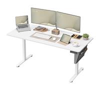 SONGMICS Bureau Électrique Réglable en Hauteur, 160 x 70 cm, Table Assis-Debout, Fonction Mémoire 4 Hauteurs, pour Bureau, Télétravail, Blanc Nuage LSD136W01