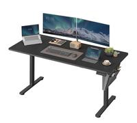 SONGMICS Bureau Électrique Réglable en Hauteur, 160 x 70 cm, Table Assis-Debout, Fonction Mémoire 4 Hauteurs, pour Bureau, Télétravail, Noir d'encre LSD136B01