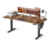 SONGMICS Bureau Électrique Réglable en Hauteur, 180 x 80 cm, Table Assis-Debout, Fonction Mémoire 4 Hauteurs, pour Bureau, Télétravail, Marron Rustique LSD138K01
