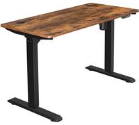 SONGMICS Bureau électrique, réglable en hauteur, support de bureau, table de bureau avec moteur, 120 x 60 x (73-114) cm, acier, marron vintage