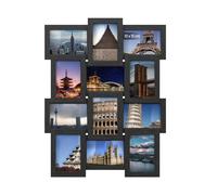 SONGMICS Cadre Photo Multiple, Pêle-mêle Mural 12 Imagess, Photo Format 10 x 15 cm, Décoration Murale, Exposition Suspendue ou sur T