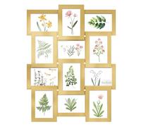 SONGMICS Cadre photo pour plusieurs photos, 12 cadres photo de collage pour mur, cadres photo de 10,2 x 15,2 cm, décoration murale, assemblage nécessaire, marron rustique