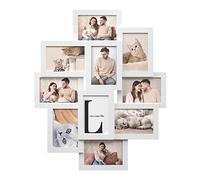 SONGMICS Cadres Pêle-Mêle, 10 Cadres pour Photos 10x15 cm, Galerie Photo Murale, Décoration Murale, Blanc Nuage RPF20WT