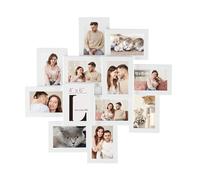 SONGMICS Cadres Pêle-Mêle, 12 Cadres pour Photos 10x15 cm, Galerie Photo Murale, Décoration Murale, Blanc Nuage RPF22WT