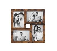SONGMICS Cadres Pêle-Mêle, 4 Cadres pour Photos 10x15 cm, Galerie Photo Murale, Décoration Murale, Marron Rustique RPF025X01