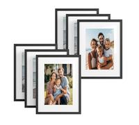 SONGMICS Cadres Photo 30 x 40 cm, à Accrocher au Mur, Lot de 6 | En Panneau MDF, avec Clous sans Trace, Noir