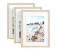 SONGMICS Cadres Photo, pour Photo de 20 x 30 cm, à Accrocher au Mur, en Panneau MDF, avec Clous sans Trace, Lot de 3, Couleur Naturelle RPF057YZ01