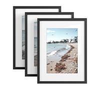 SONGMICS Cadres Photo, pour Photo de 20 x 30 cm, à Accrocher au Mur, en Panneau MDF, avec Clous sans Trace, Lot de 3, Noir RPF057BZ01