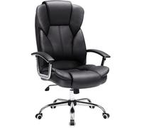 SONGMICS Fauteuil de Bureau, Large Assise rembourrée, avec Appui-tête, Hauteur réglable, Ergonomique, Noir, OBG57B