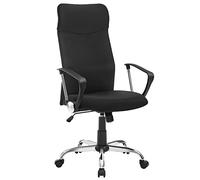 SONGMICS Chaise de Bureau, Fauteuil Ergonomique en Tissu Polyester | Siège Pivotant à Roulettes, Réglable en Hauteur, 64 x 64 x (119-129) cm, Noir d'encre, Collection KIME OBN034B01