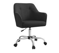 SONGMICS Chaise de Bureau, Fauteuil Ergonomique, Siège Pivotant, Réglable en Hauteur, Capacité 110 kg, Cadre en Acier, Tissu en Coton-Lin Respirant, pour Bureau, Chambre, Noir OBG019B01