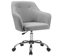 SONGMICS Chaise de Bureau, Fauteuil Ergonomique, Siège Pivotant, Réglable en Hauteur, Capacité 110 kg, Cadre en Acier, Tissu en Coton-Lin Respirant, pour Bureau, Chambre, Gris Clair OBG019G02