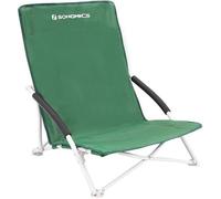 SONGMICS Chaise de Plage, Pliante, Portable, Dossier Haut, Légère, Grande Capacité de Charge, Chaise d'Extérieur avec Sac de Transport, Vert GCB61GV1