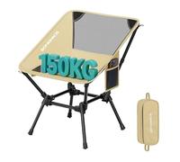 SONGMICS Chaise de Camping, Chaise de Plage Pliante Hauteur Réglable, Structure en Acier, Supporte 150 kg, 2 Poches de Rangement, pour Voyages, Marron GCB050KZ01