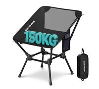 SONGMICS Chaise de Camping, Chaise de Plage Pliante Hauteur Réglable, Structure en Acier, Supporte 150 kg, 2 Poches de Rangement, pour Voyages, Noir GCB050BZ01