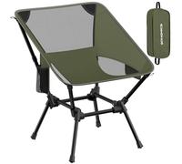 SONGMICS Chaise de camping, chaise d'extérieur, hauteur réglable, structure en acier, charge 150 kg, 2 poches, pour camping, voyage, vert GCB050CZ01