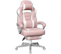 SONGMICS Chaise de Jeu, Fauteuil de Bureau avec Repose-Pieds | Ergonomique, Appui-Tête et Coussin Lombaire, Réglable en Hauteur, Supporte Jusqu'à 150 kg, Collection CATHY OBG073P01