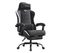 SONGMICS Chaise Gaming avec Repose-Pied, en Cuir PU, 150 kg