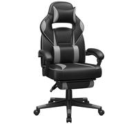 SONGMICS Chaise gaming et de bureau - Repose-pieds - Hauteur réglable - Ergonomique - Capacité - 150 kg