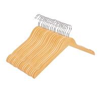 SONGMICS Cintre Bois, Lot de 20, Cintre à Vêtements, avec Encoches, pour Vestes, Manteaux, Costumes, Chemises, Crochet Rotatif à 360°, Antiglisse, Longueur 44 cm, Couleur Boisée CRW003-20