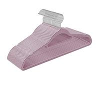 SONGMICS Cintre en Velours, Lot de 20, Antiglisse, Barre à Cravate, Crochet Pivotant 360°, Épaisseur 0,6 cm, Longueur 43,5 cm, pour Manteau, Robe, Pantalon, Violet Clair et Argent CRF020GP20