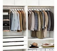 SONGMICS Cintres bois 20p Encoches Barre anti-dérap Crochet 360° Naturel