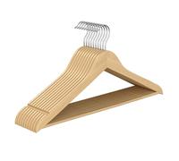SONGMICS Cintres en Bois, Lot de 20, Fins, avec Encoches, Porte-Pantalons, Crochet Pivotant à 360°, Bois de Bouleau, pour Haut à Bretelles, Veste, Naturel CRW040K01