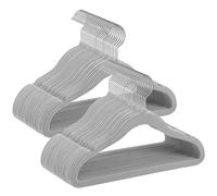 SONGMICS Cintres Enfants, Lot de 30, en Velours, avec Crochets Argentés Pivotants à 360°, Cintres pour Vêtements, Gain de Place, Cintres Antiglisse, Gris Tourterelle CRF027G30