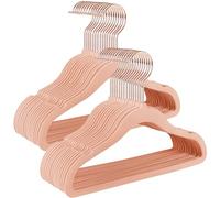 SONGMICS Cintres Enfants, Lot de 50, en Velours, avec Crochets Pivotants à 360° en Rose Gold, Cintres pour Vêtements, Gain de Place, Cintres Antiglisse, Rose Bonbon CRF027P01