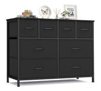 SONGMICS Commode avec 8 Tiroirs, Cadre en Acier, 98,7 x 30 x 74,7 cm