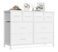 SONGMICS Commode avec 8 Tiroirs, Cadre en Acier, 98,7 x 30 x 74,7 cm