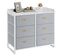 SONGMICS Commode pour enfants avec 6 tiroirs, commode pour garçons et filles, avec dessus de table résistant à l'eau, armoire de rangement pour chambre à coucher, couloir, gris UGKR101G01