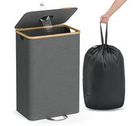 SONGMICS Conteneur de collecte pour bouteilles consignées, 95 L Conteneur pour bouteilles consignées, collecteur de bouteilles vides, conteneur de recyclage, avec trous, couvercle, sac intérieur avec