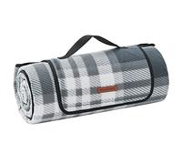 SONGMICS Couverture de Pique-Nique, 200 x 200 cm, Grand Tapis, pour Camping, Parc, Jardin, Extérieur, Plage, Hydrofuge, Pliable, Gris et Blanc GCM61GW