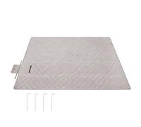 SONGMICS Couverture de Pique-Nique, 300 x 200 cm, avec 4 Piquets de Sol, Grand Tapis, pour Camping, Parc, Jardin, Plage, Hydrofuge, Lavable en Machine, Pliable, Motif Feuilles et Kaki GCM010B03