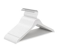 SONGMICS CRW040W01 Lot de 20 cintres en bois de bouleau massif pour vestes, chemises, manteaux, crochets pivotants à 360° Blanc nuage
