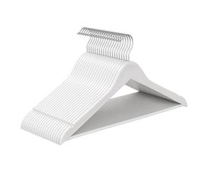 SONGMICS CRW040W01 Lot de 20 cintres en bois de bouleau minces, peu encombrants, crochets rotatifs à 360°, pour bretelles et vestes, blanc nuage