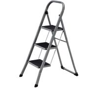 SONGMICS - Échelle Domestique à 3 Marches - Charge 150 kg - en Acier - Gris et Noir