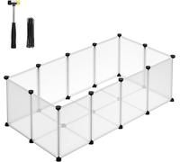 SONGMICS Enclos avec parc, cage, clôture - Pour l'intérieur, modulaire, en plastique, pour cochons d'Inde, lapins, petits animaux - Blanc