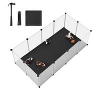 SONGMICS Enclos pour Animaux avec Plancher et Tapis Imperméable et Amovible, Parc pour Petits Animaux, pour Hamsters, Lapin, Hérisson, Cochon d’Inde, 125 x 63 x 42 cm, Blanc LPC009W01