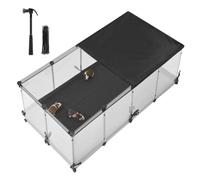 SONGMICS Enclos pour Petits Animaux, clapier d'intérieur, 120 x 60 x 40 cm | Pour lapins, cochons d'Inde, furets, panneaux semi-transparents, tissu respirant et imperméable, Collection DAMION LPC014W101