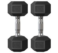 SONGMICS Ensemble de 2 Haltères de 10 kg chacun, Adapté à l'Entraînement, la Musculation