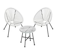 SONGMICS Ensemble de Meubles de Jardin, 3 Pièces, 2 Fauteuils Acapulco