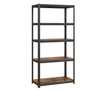 SONGMICS Étagère 5 tablettes, industrie, 180 × 90 × 40 cm, marron-noir