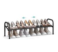 SONGMICS Étagère à Chaussures à 1 Niveau, Rangement Ajustable pour Chaussures, pour Entrée, Placard, Assemblage Facile, en Métal, Noir d’Encre LMR019B01