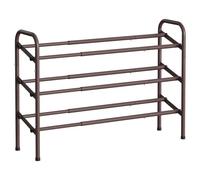 Songmics Étagère À Chaussures À 3 Niveaux, Rangement Ajustable Pour Chaussures, Pour Entrée, Placard, Assemblage Facile, En Métal, Bronze